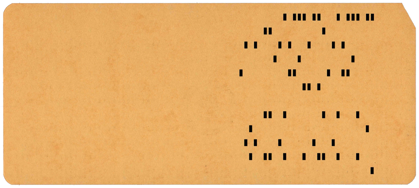 Back of punched card