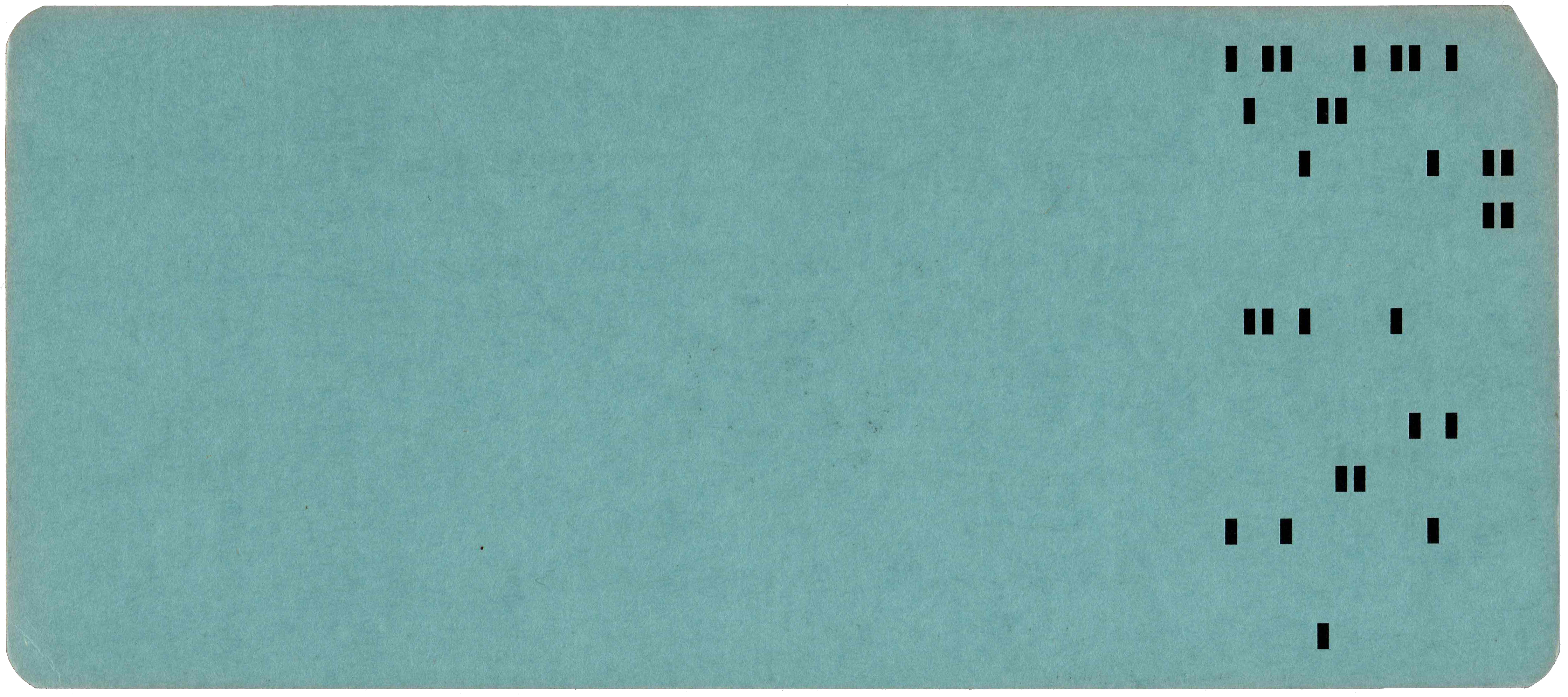 Back of punched card