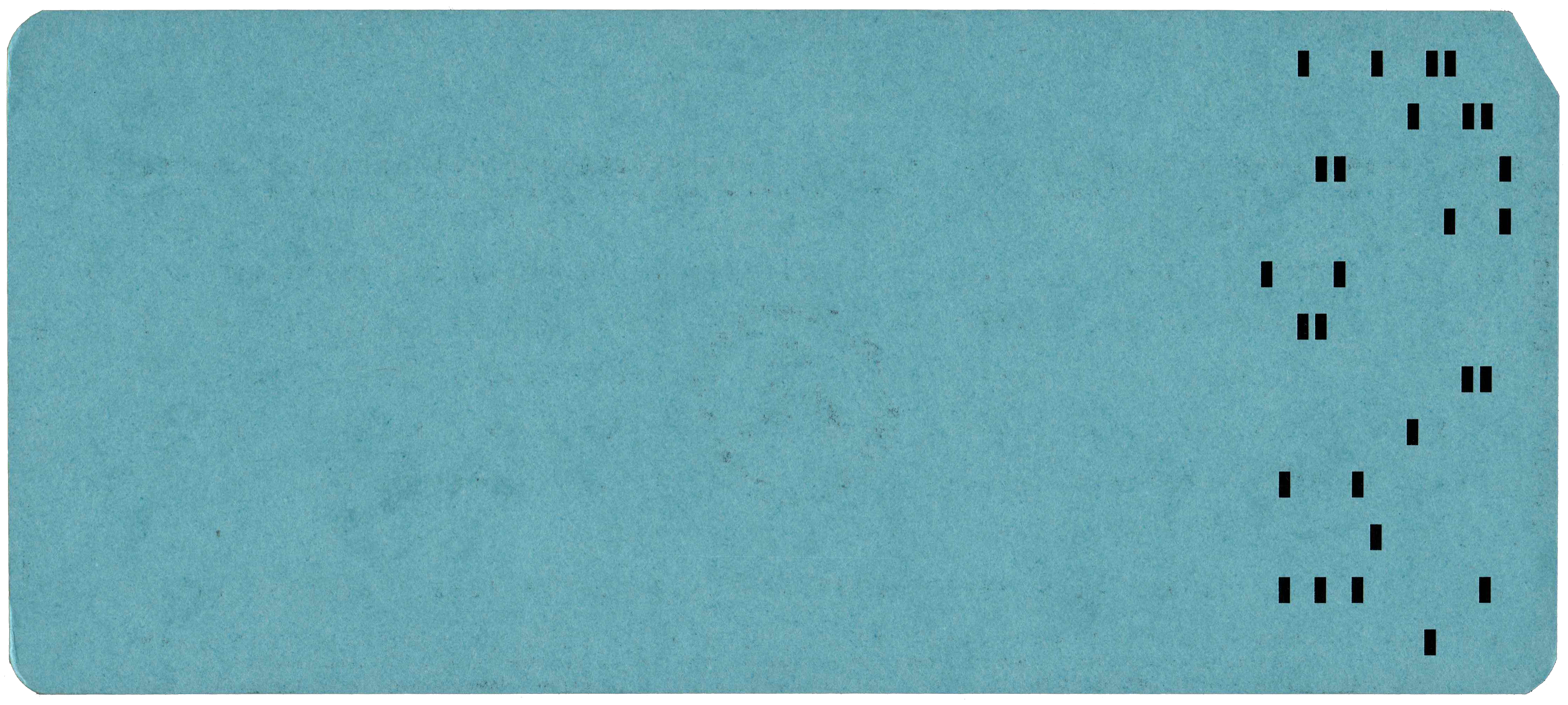 Back of punched card