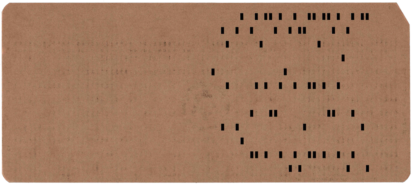 Back of punched card