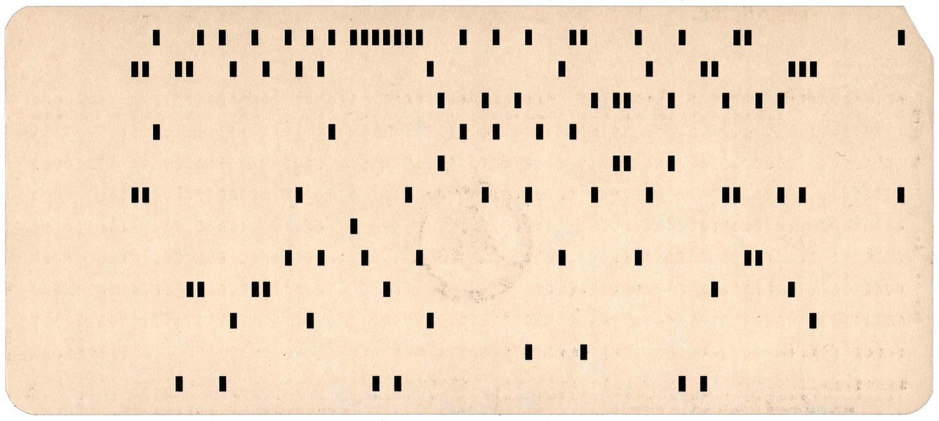 Back of punched card