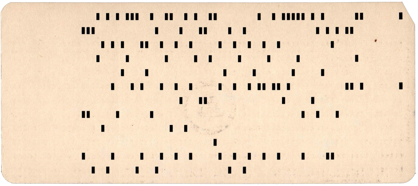 Back of punched card