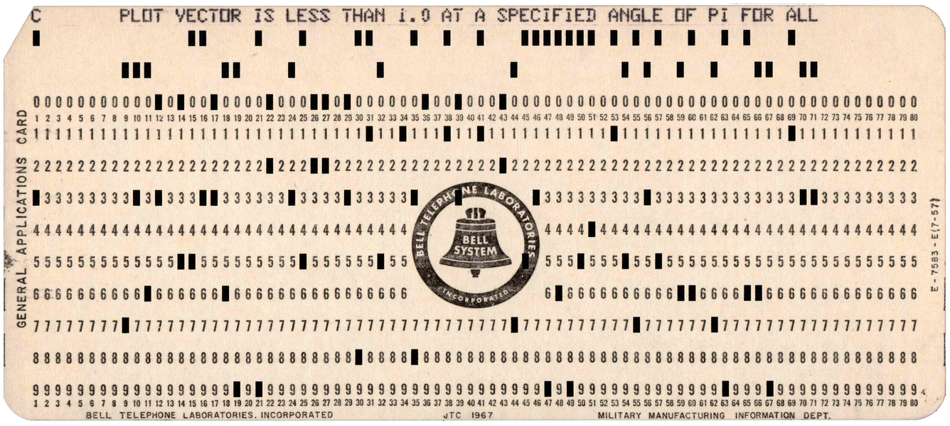 Front of punched card