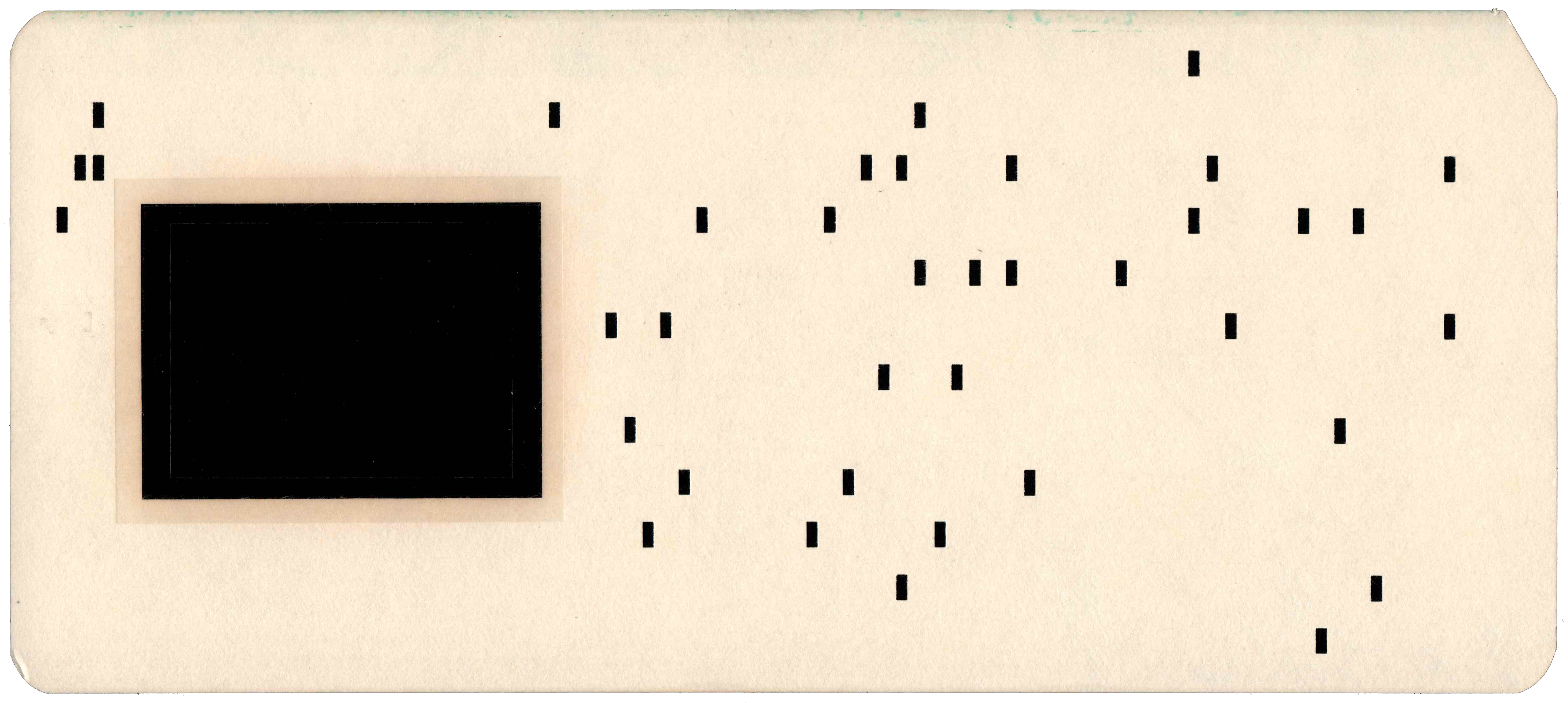 Back of punched card