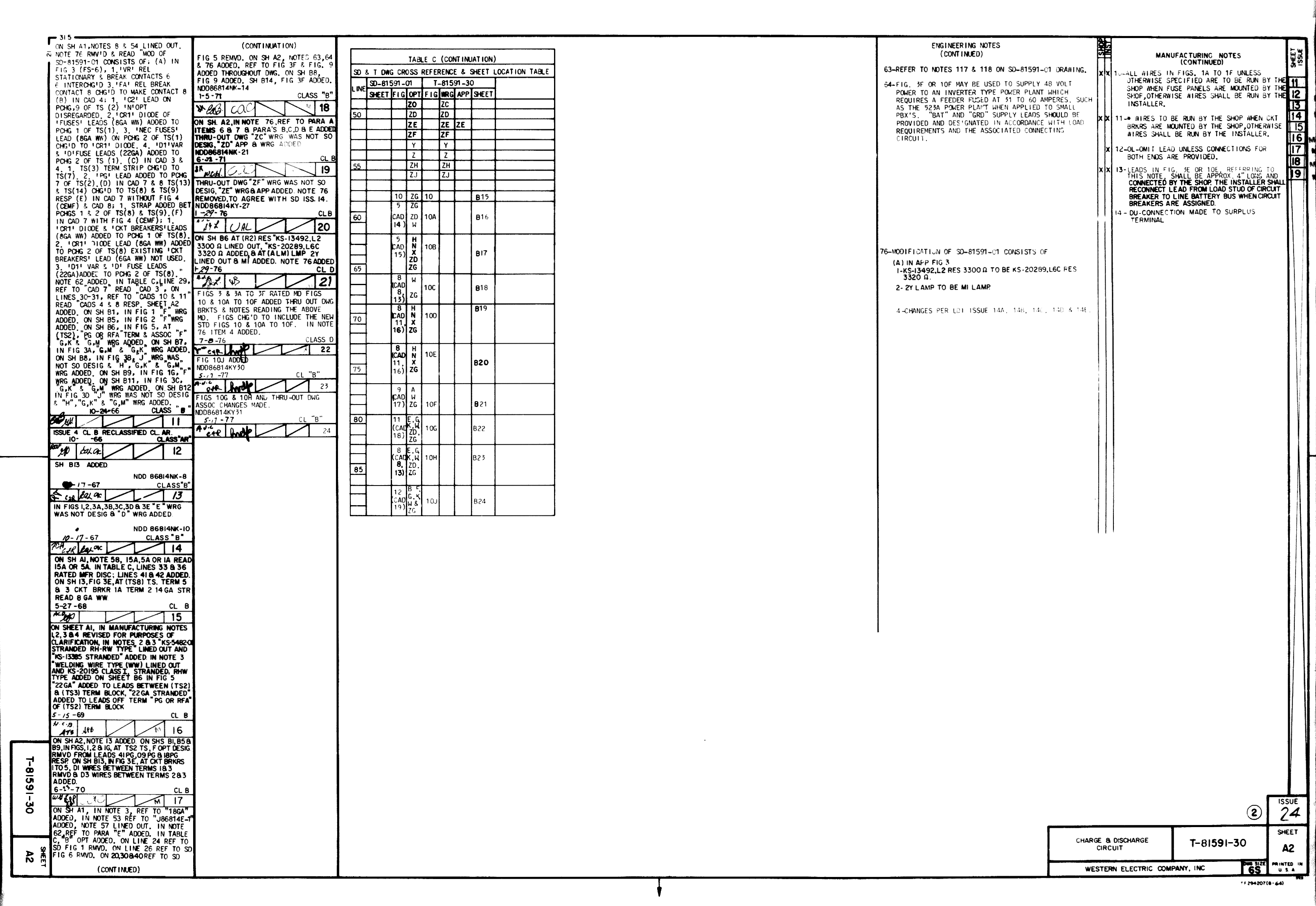 Scan of embedded microfilm - A technical drawing capture containing several tables.