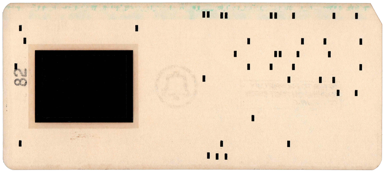 Back of punched card