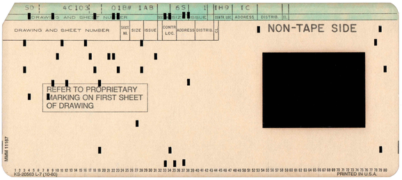 Bell Telephone Laboratories - Aperture Card - Cream - 1980