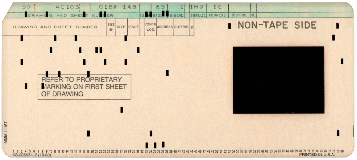 Bell Telephone Laboratories - Aperture Card - Cream - 1980