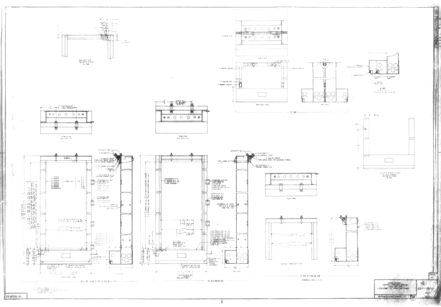 Scan of embedded microfilm for drawing 97170 - An engineering drawing of a Western Electric Equipment Frame junction.