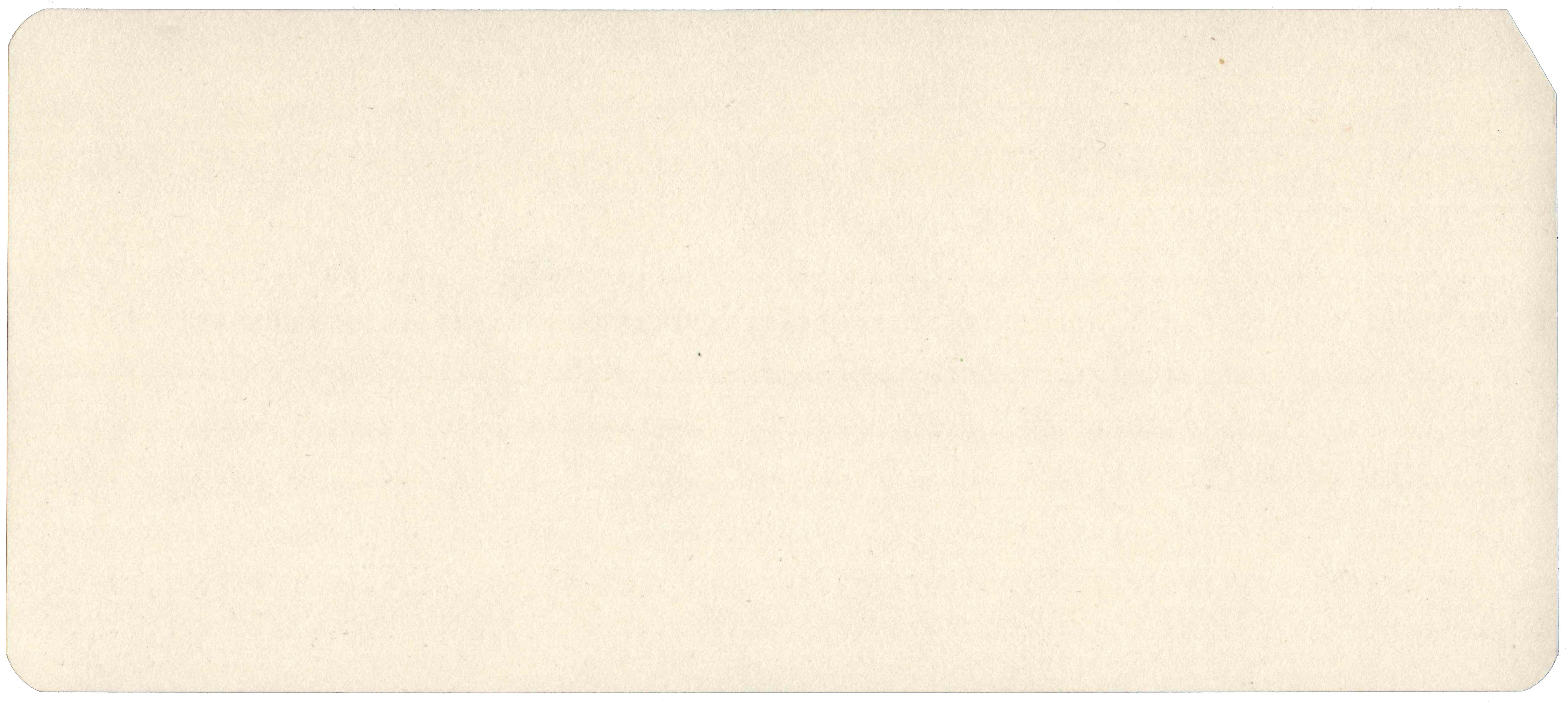 Back of unpunched card