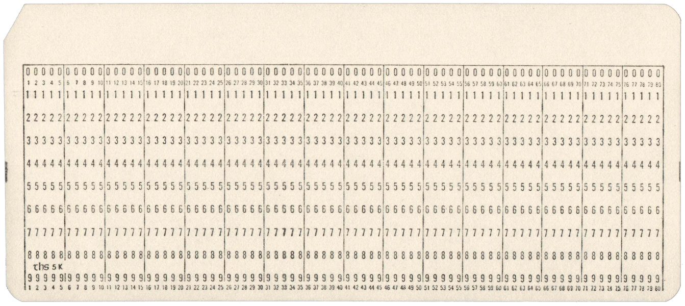 Front of unpunched card