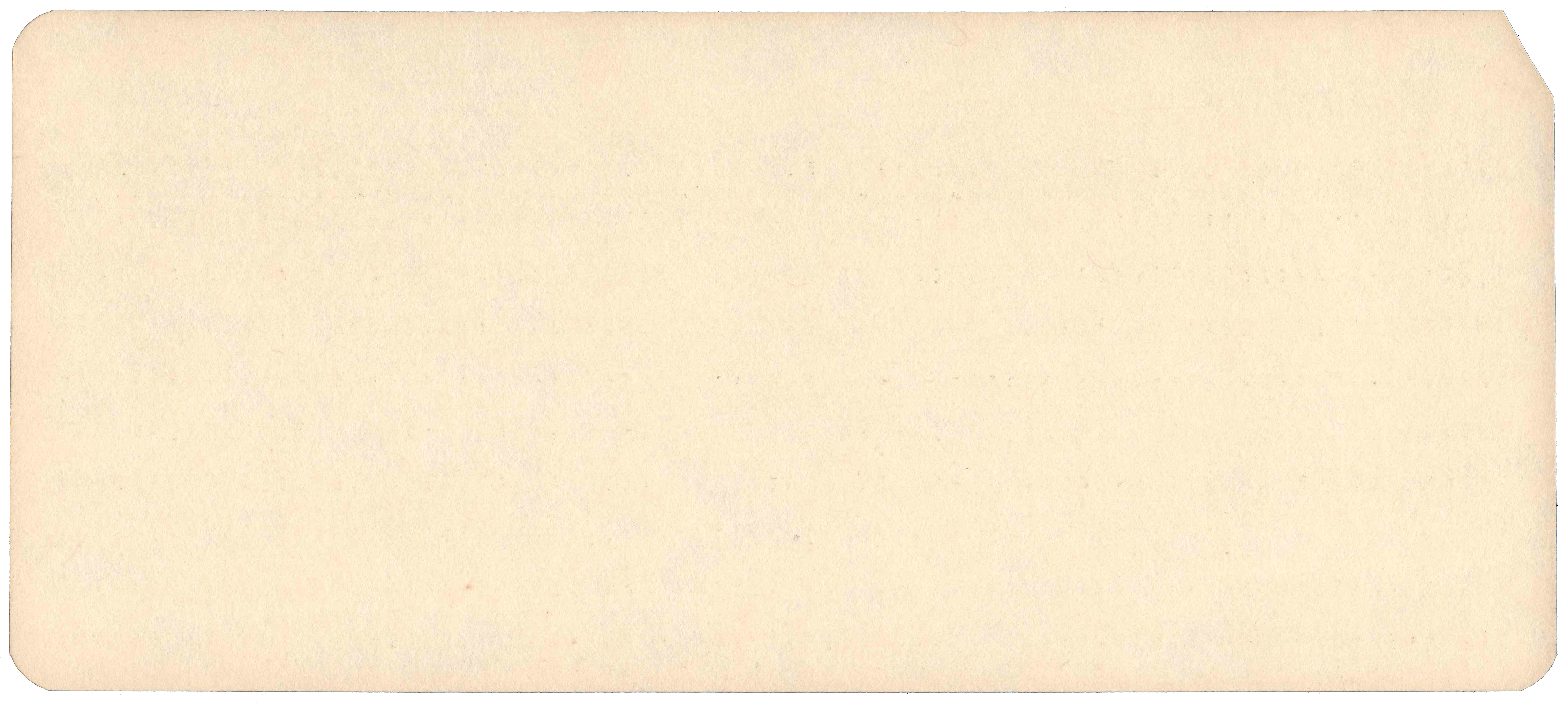 Back of unpunched card