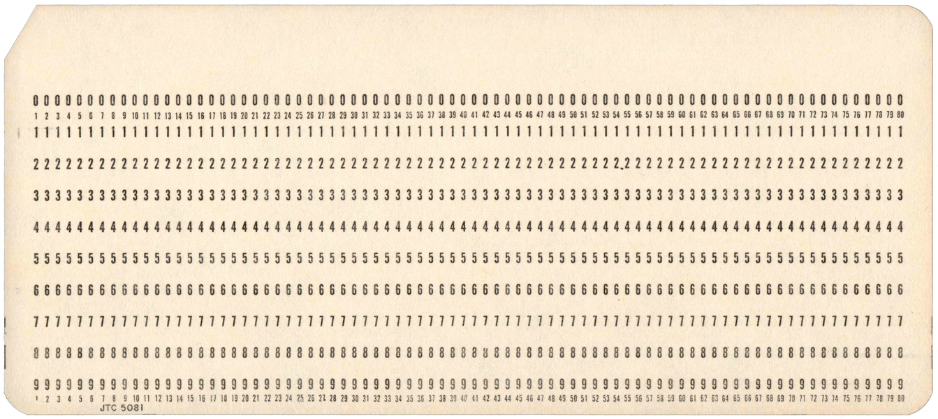 Front of unpunched card