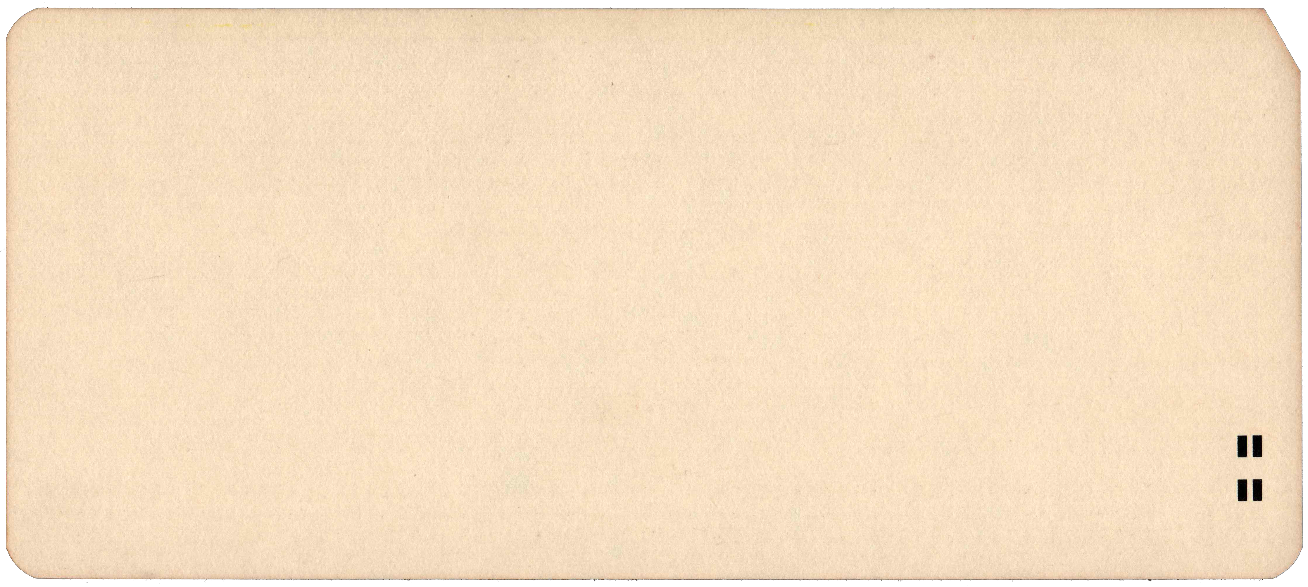 Back of punched card