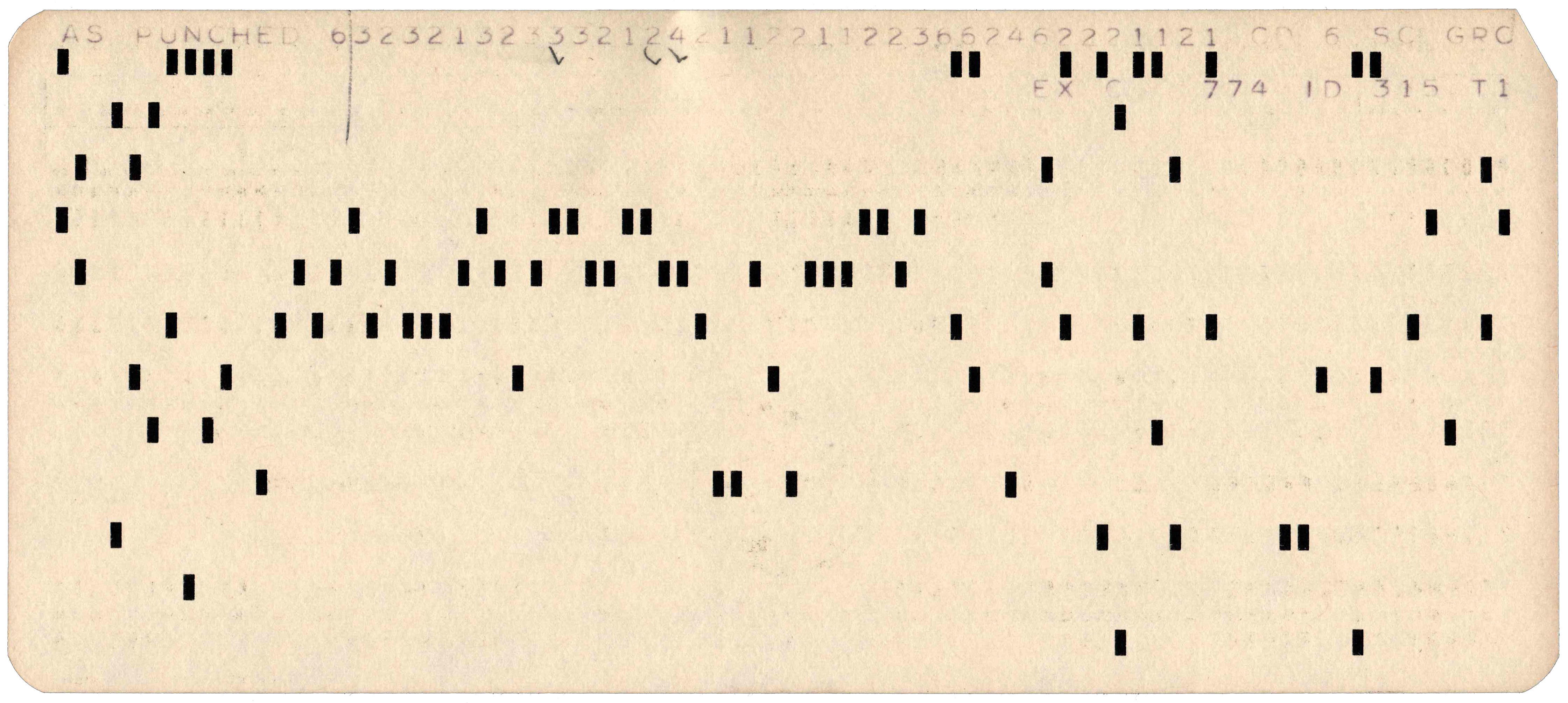 Back of punched card