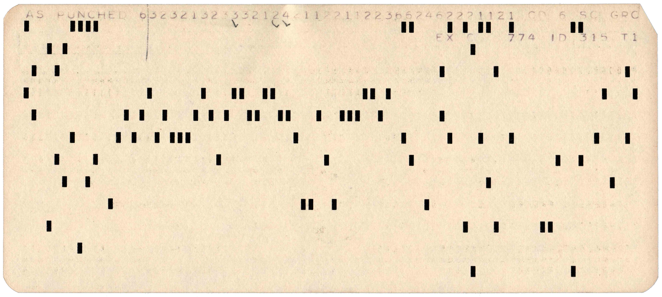 Back of punched card