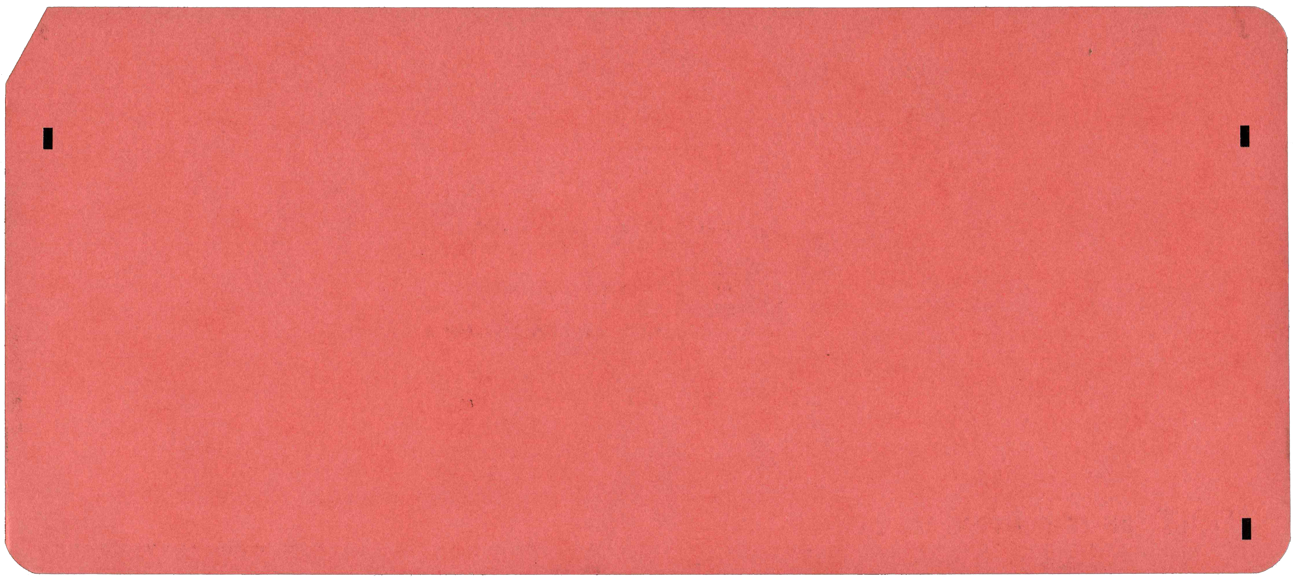 Back of punched card