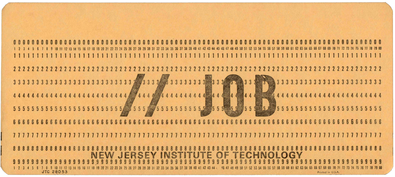 Front of punched card