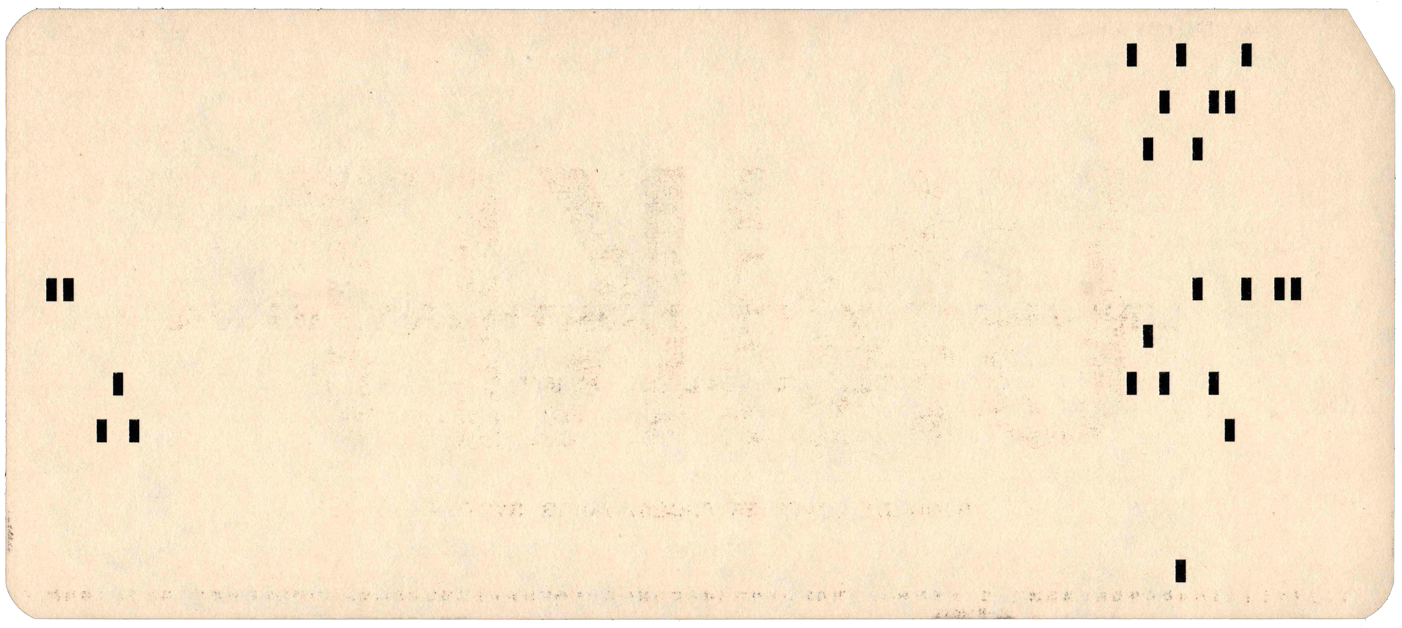 Back of punched card