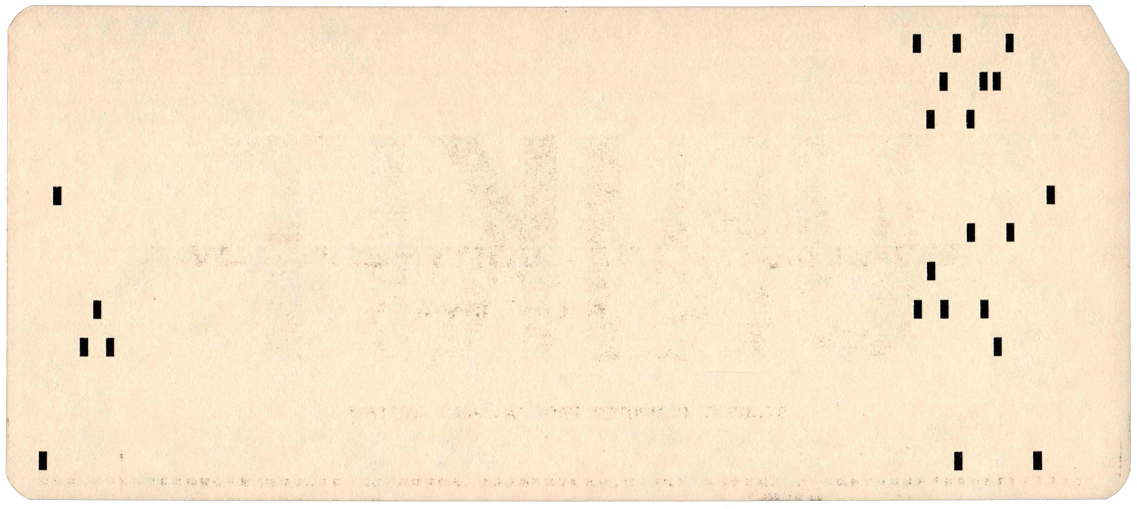 Back of punched card