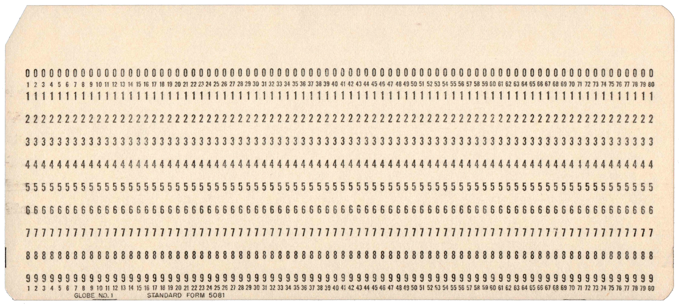 Front of unpunched card