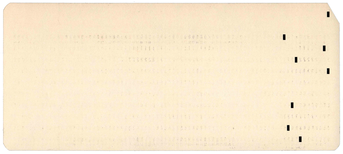 Back of punched card