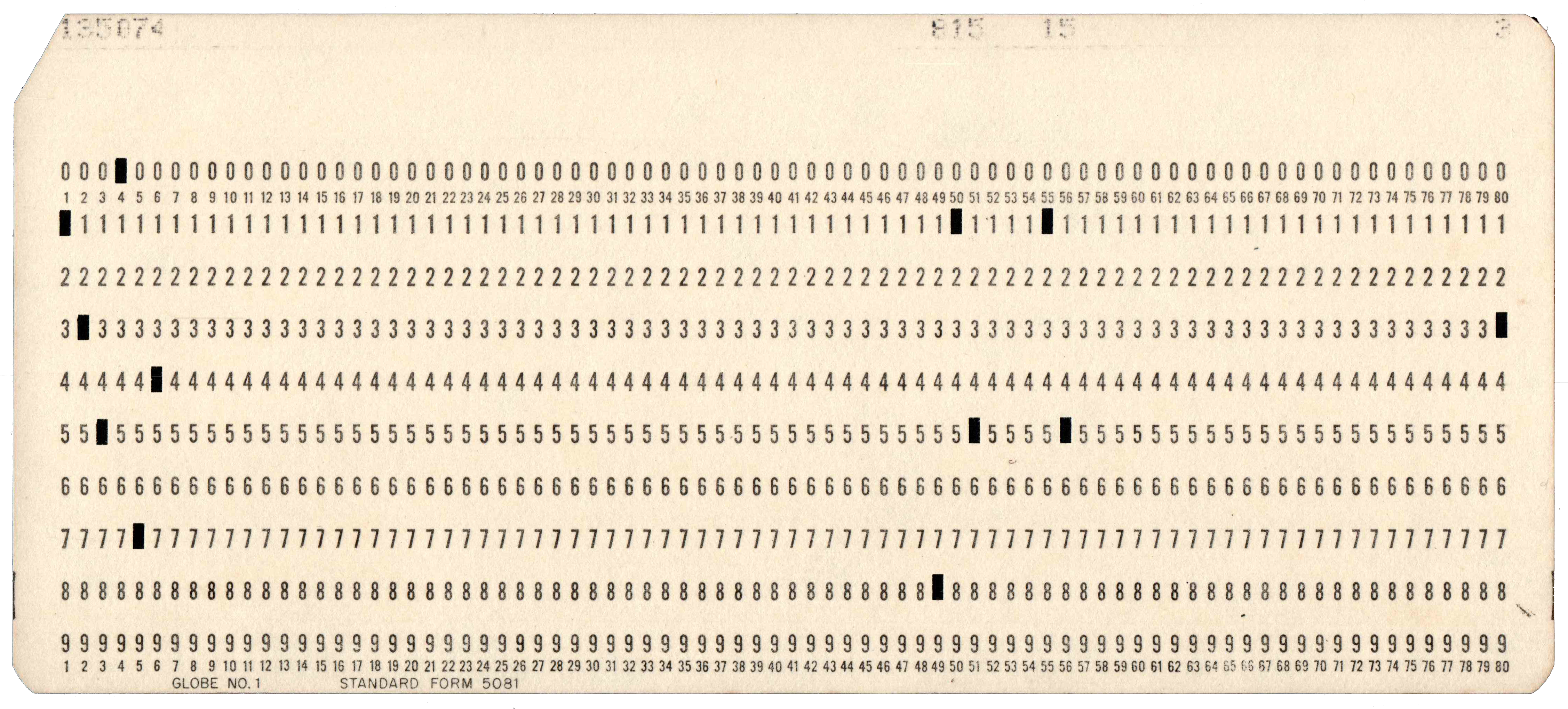 Front of unpunched card