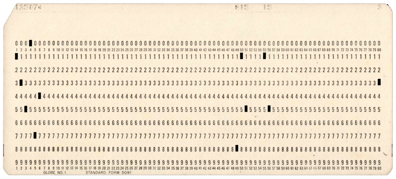 Front of unpunched card