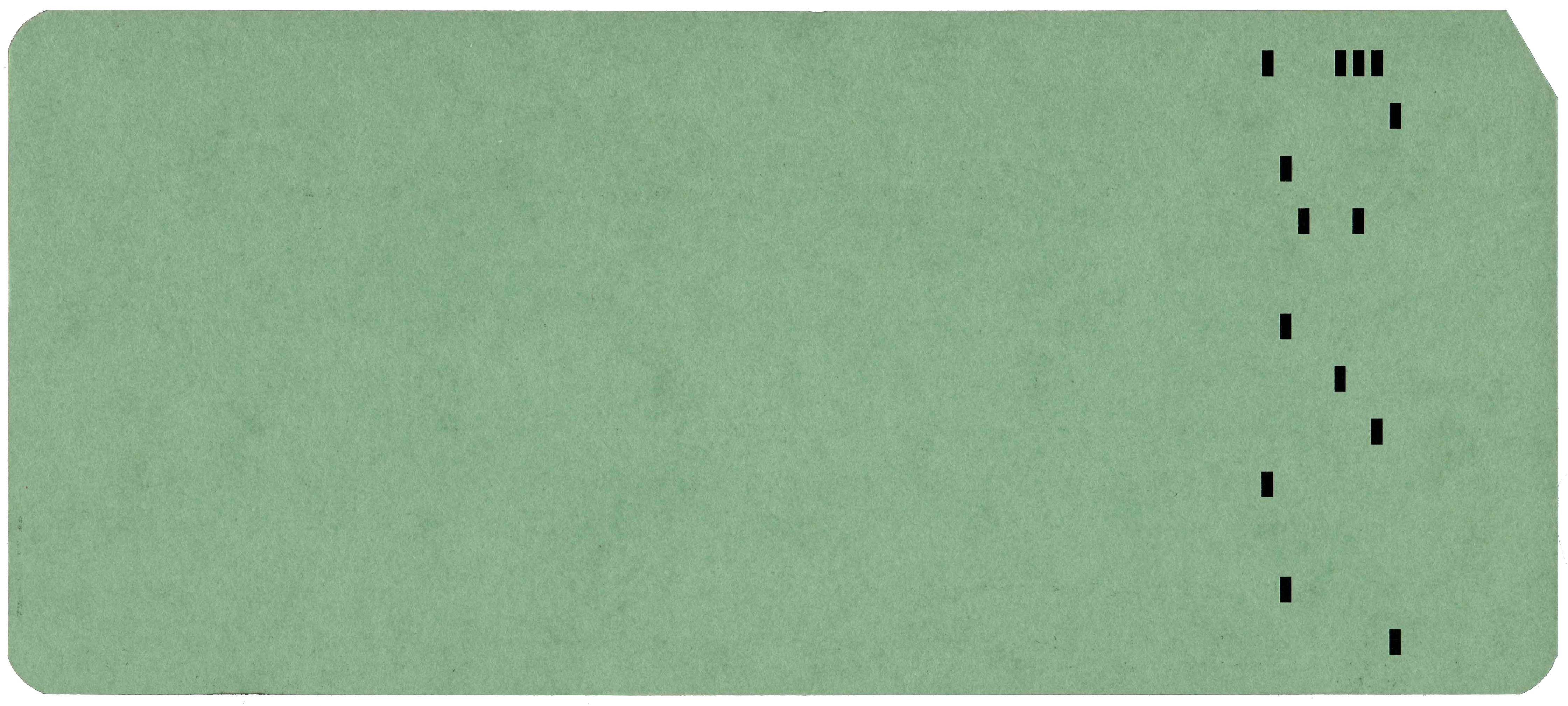 Back of punched card