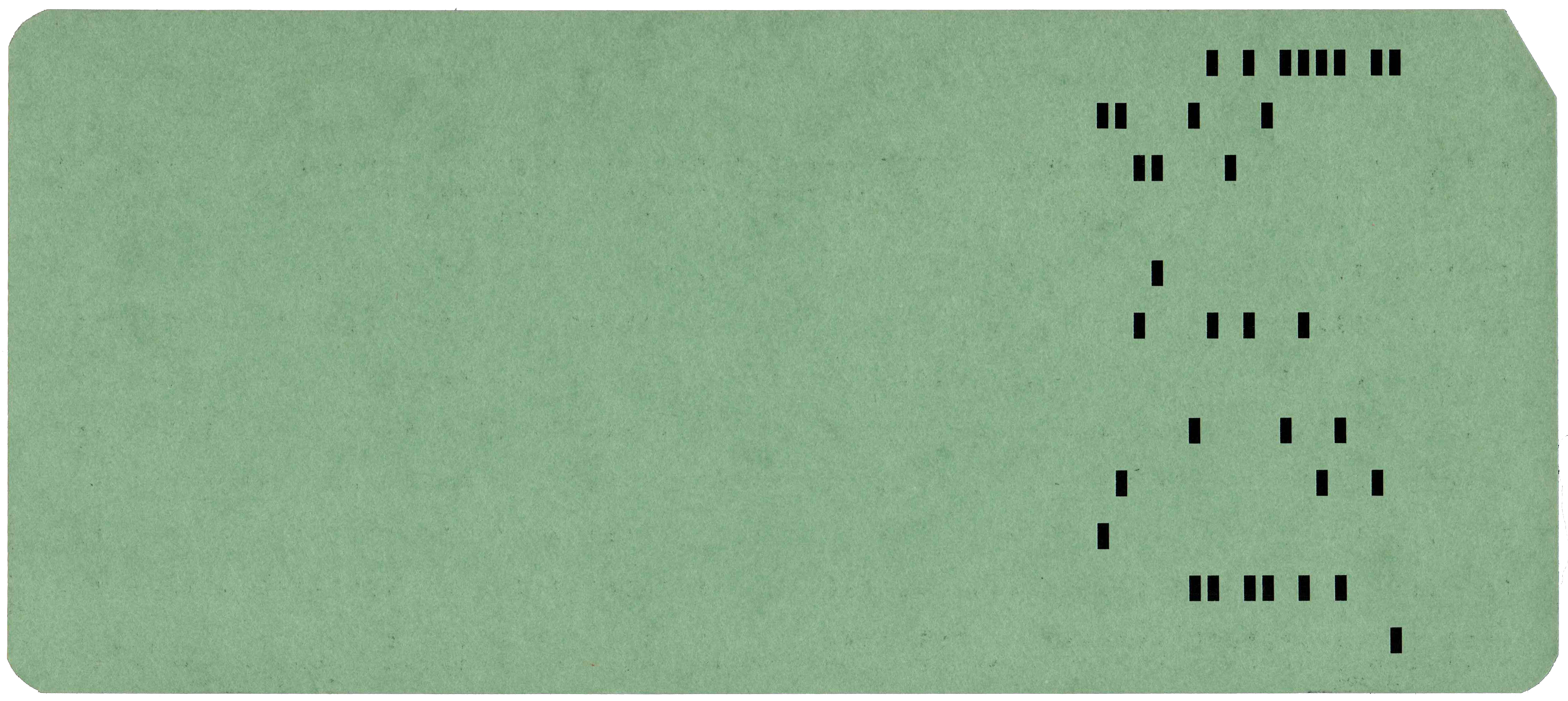 Back of punched card