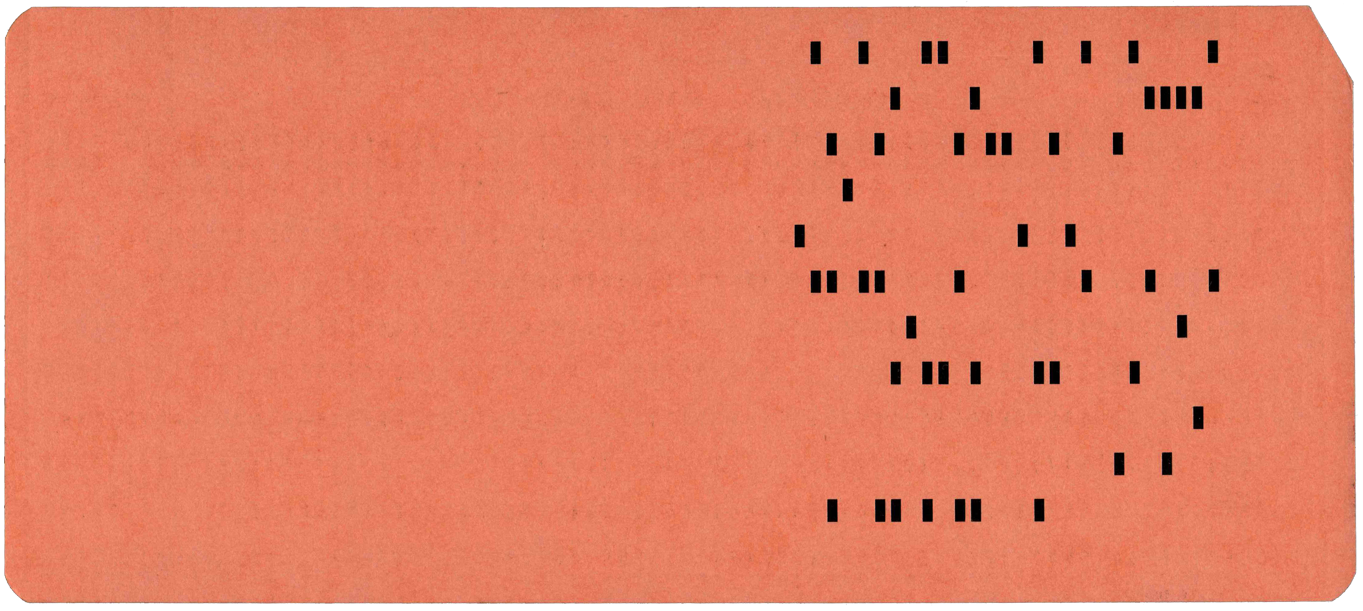 Back of punched card