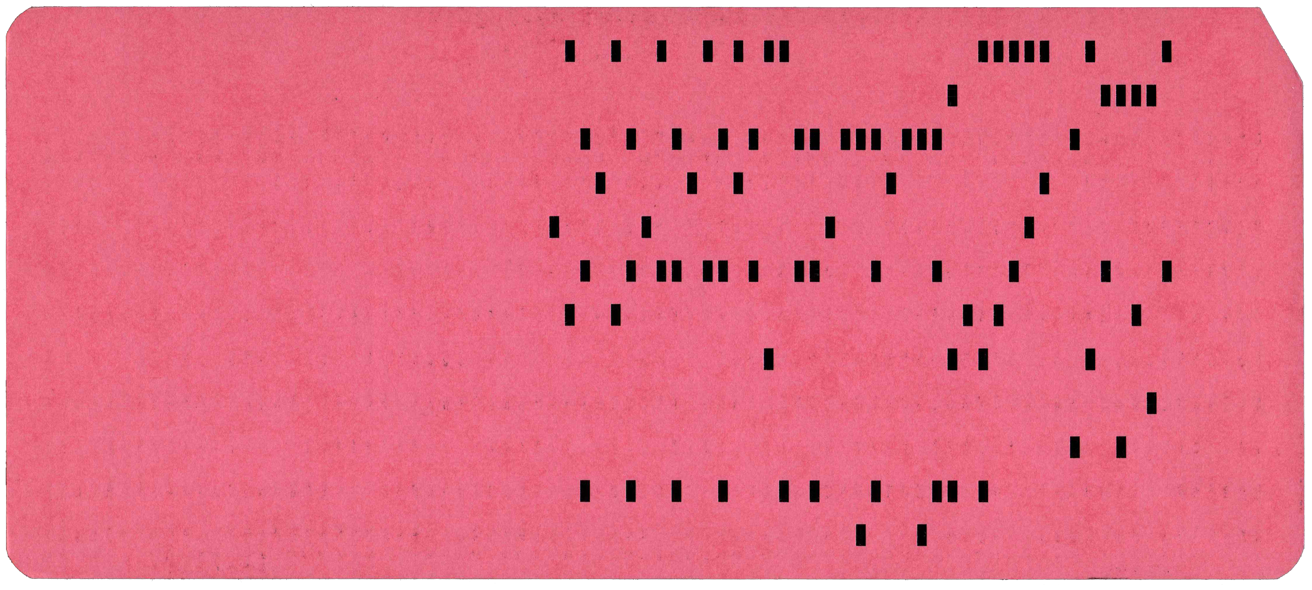 Back of punched card