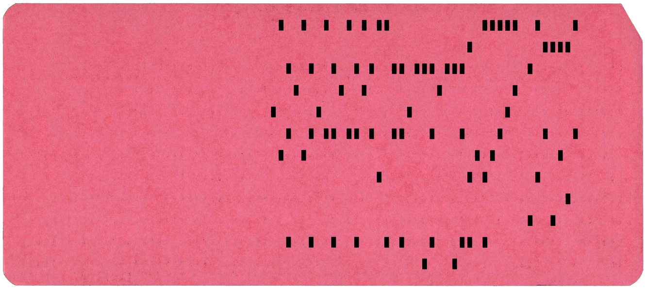 Back of punched card