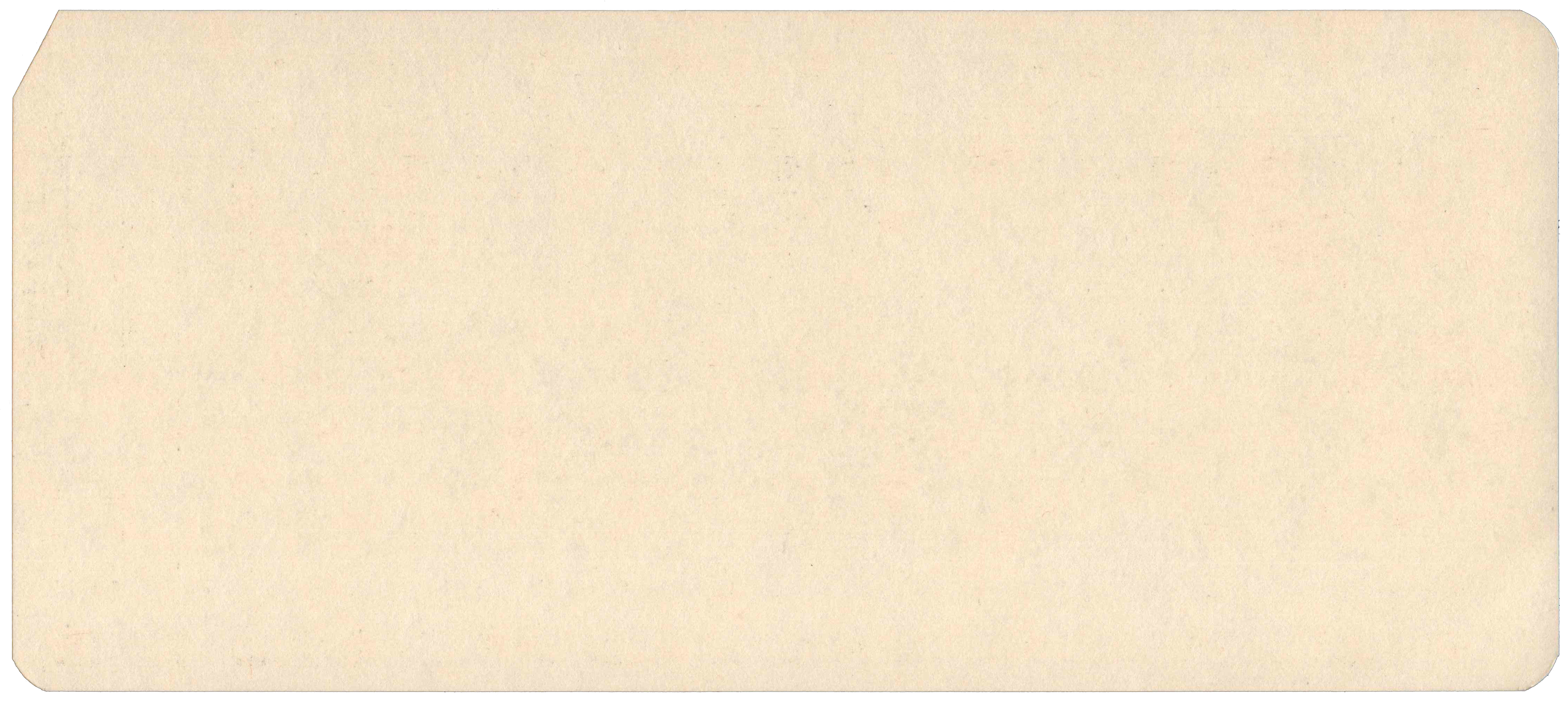 Back of unpunched card