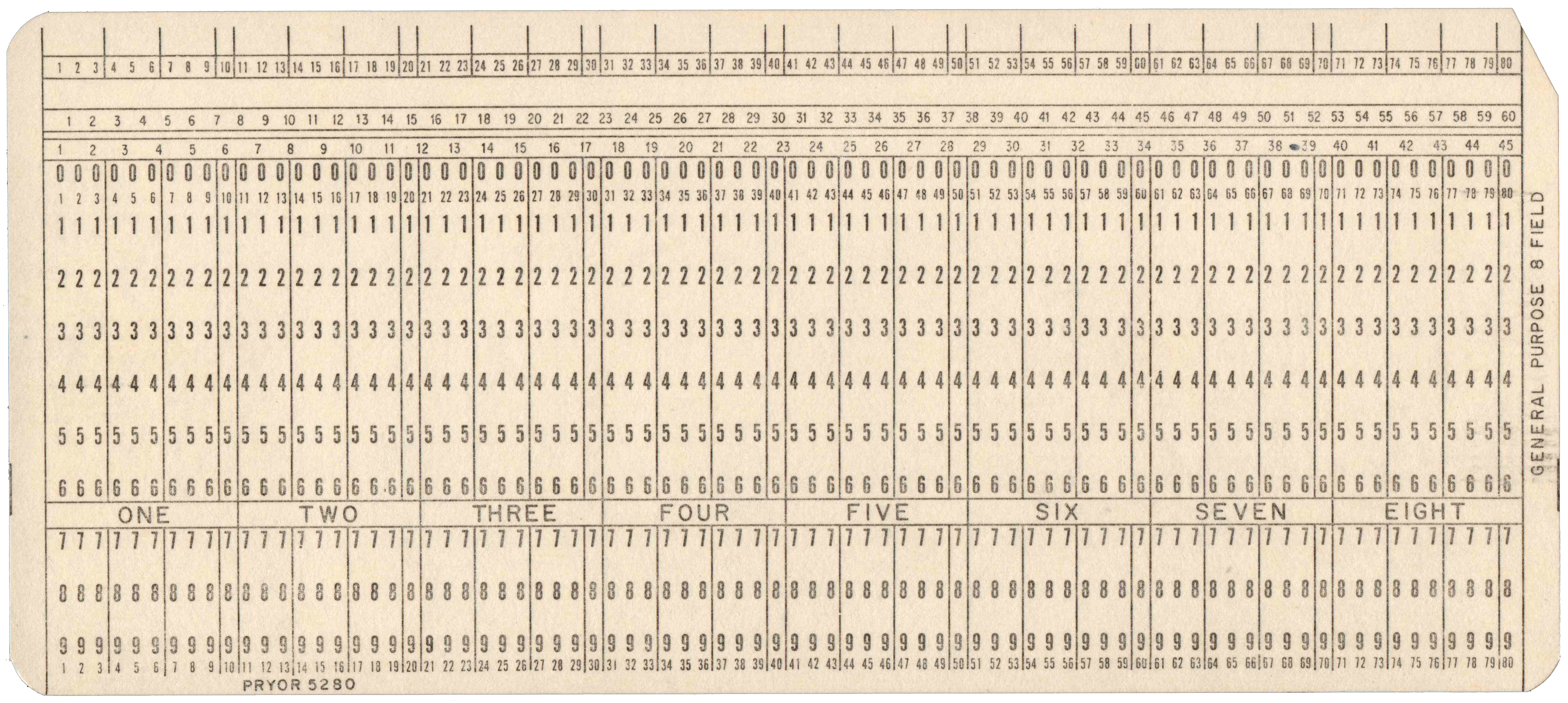 Front of unpunched card