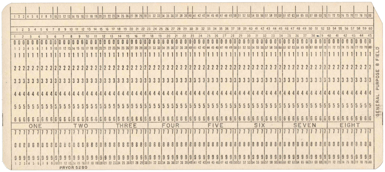 Front of unpunched card