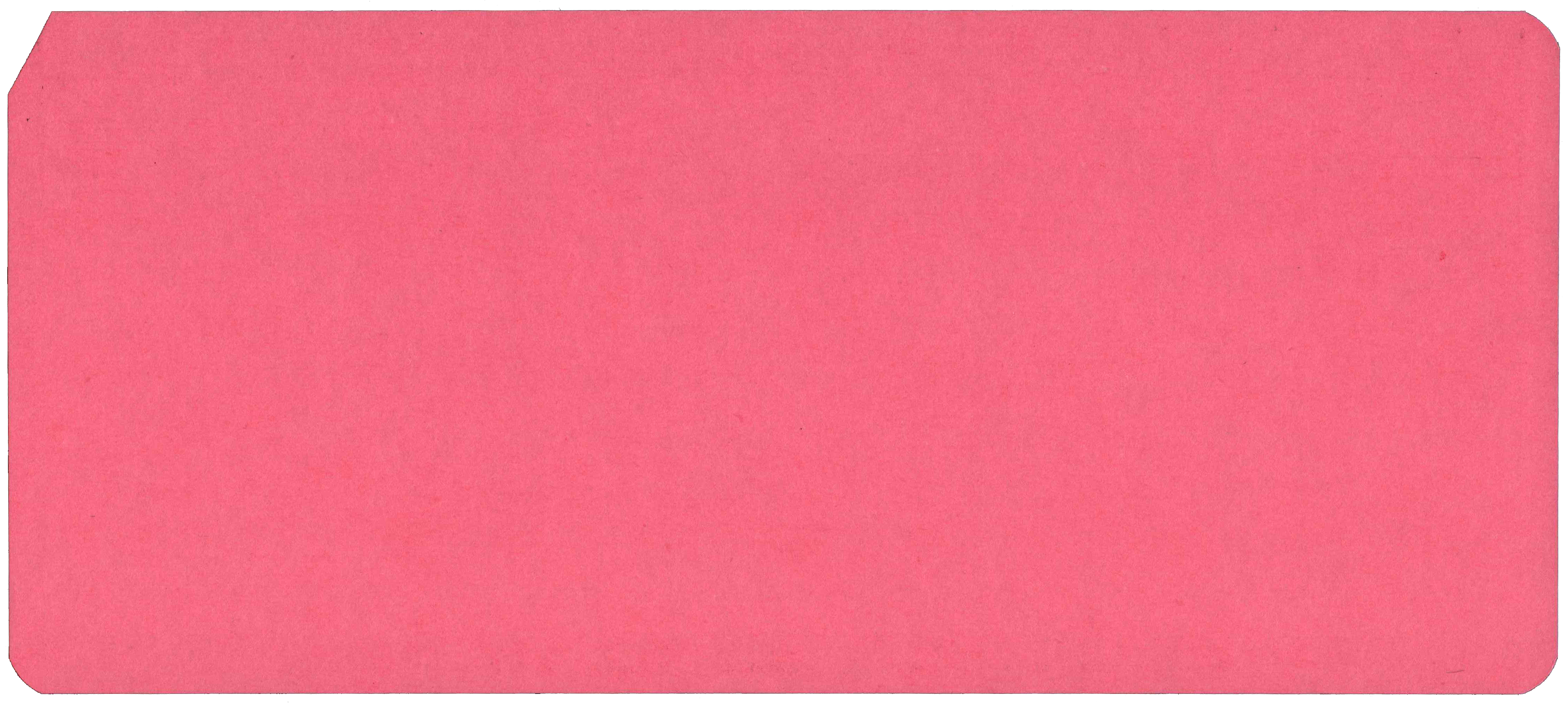 Back of unpunched card