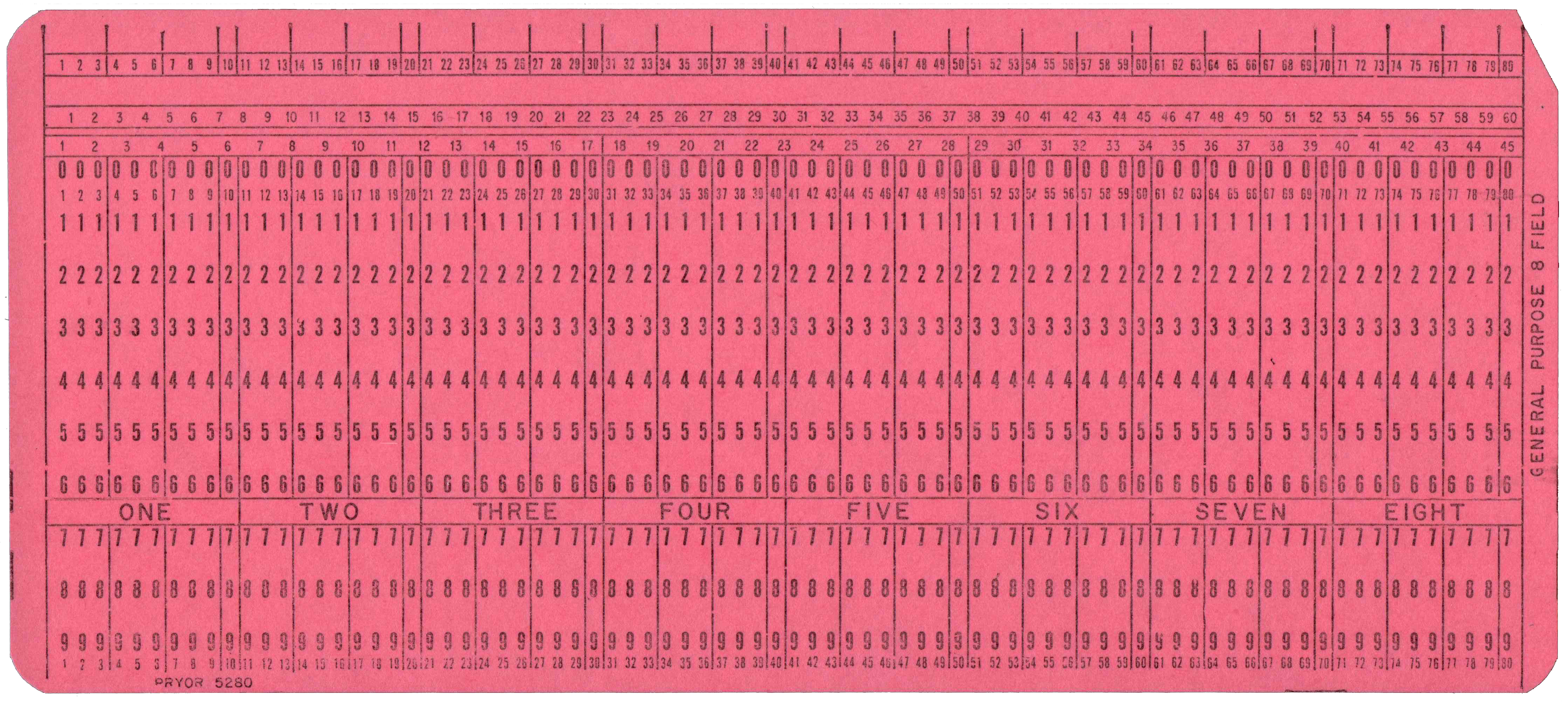 Front of unpunched card