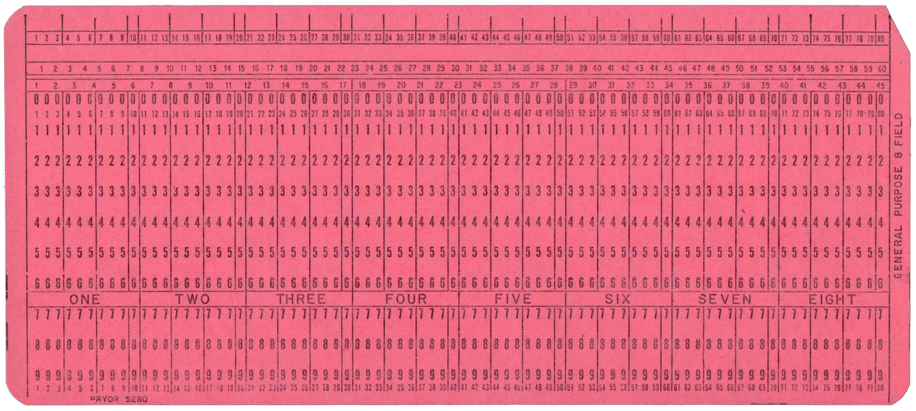 Front of unpunched card