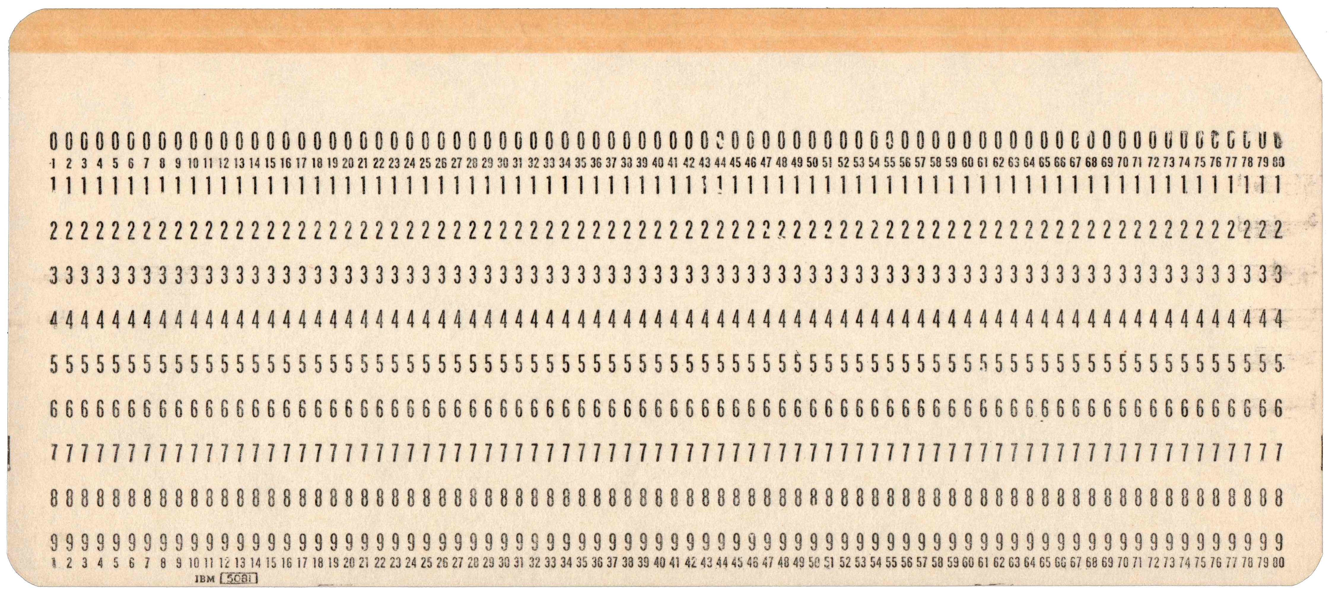 Front of unpunched card