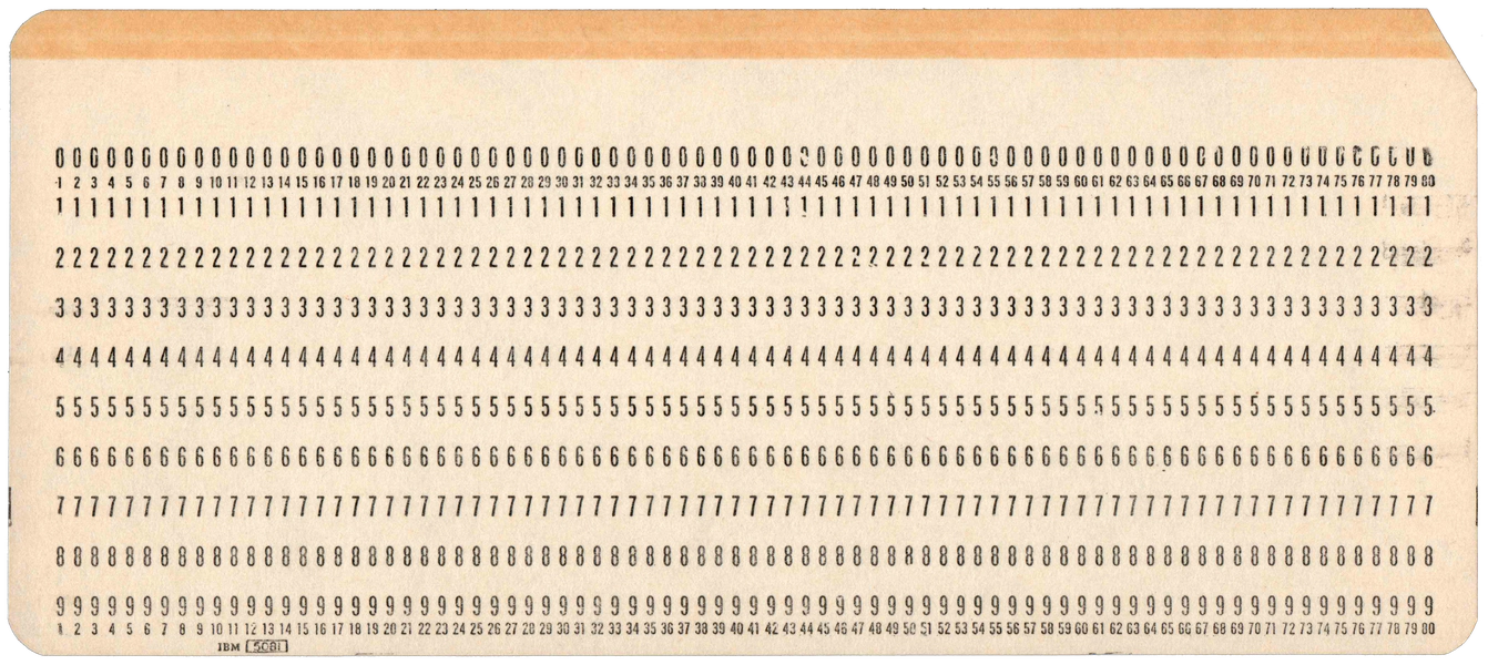 Front of unpunched card