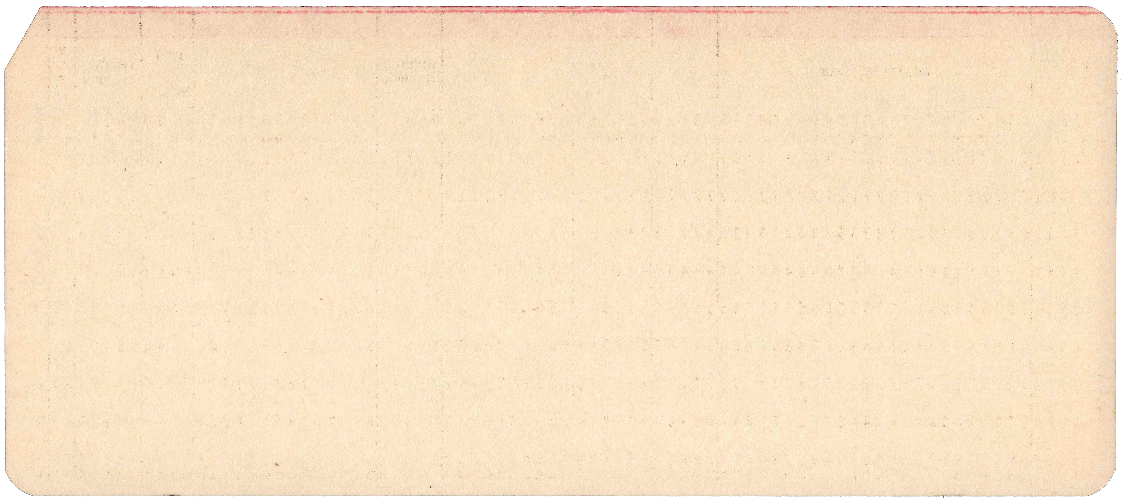 Back of unpunched card