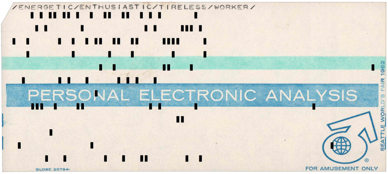 Front of punched card