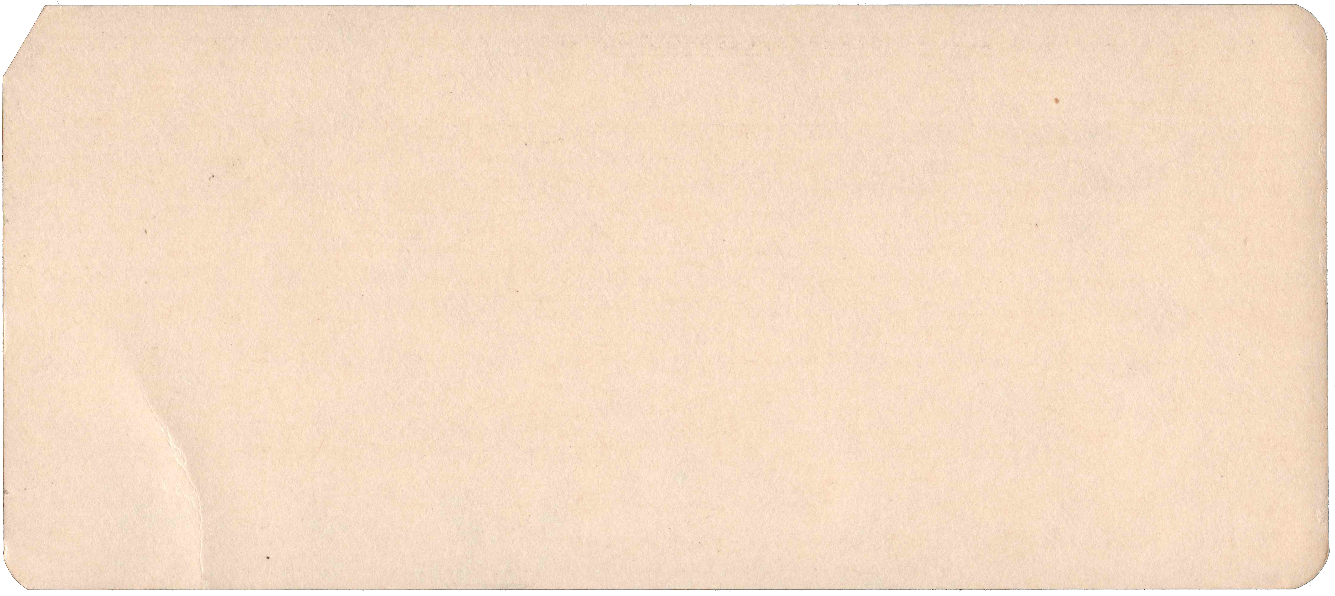 Back of unpunched card