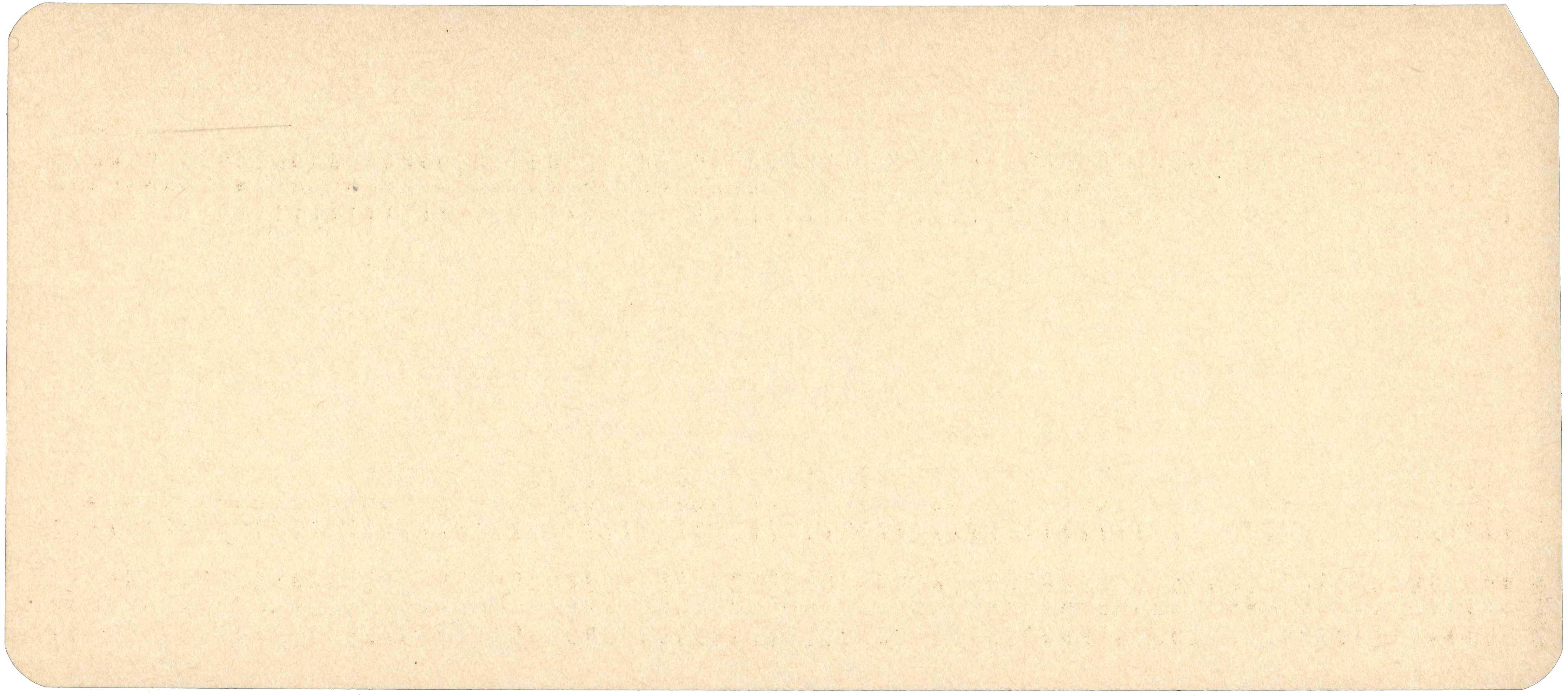 Back of unpunched card