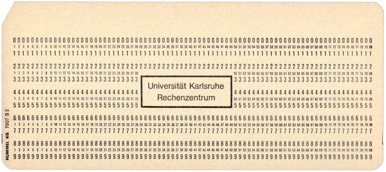 Front of unpunched card