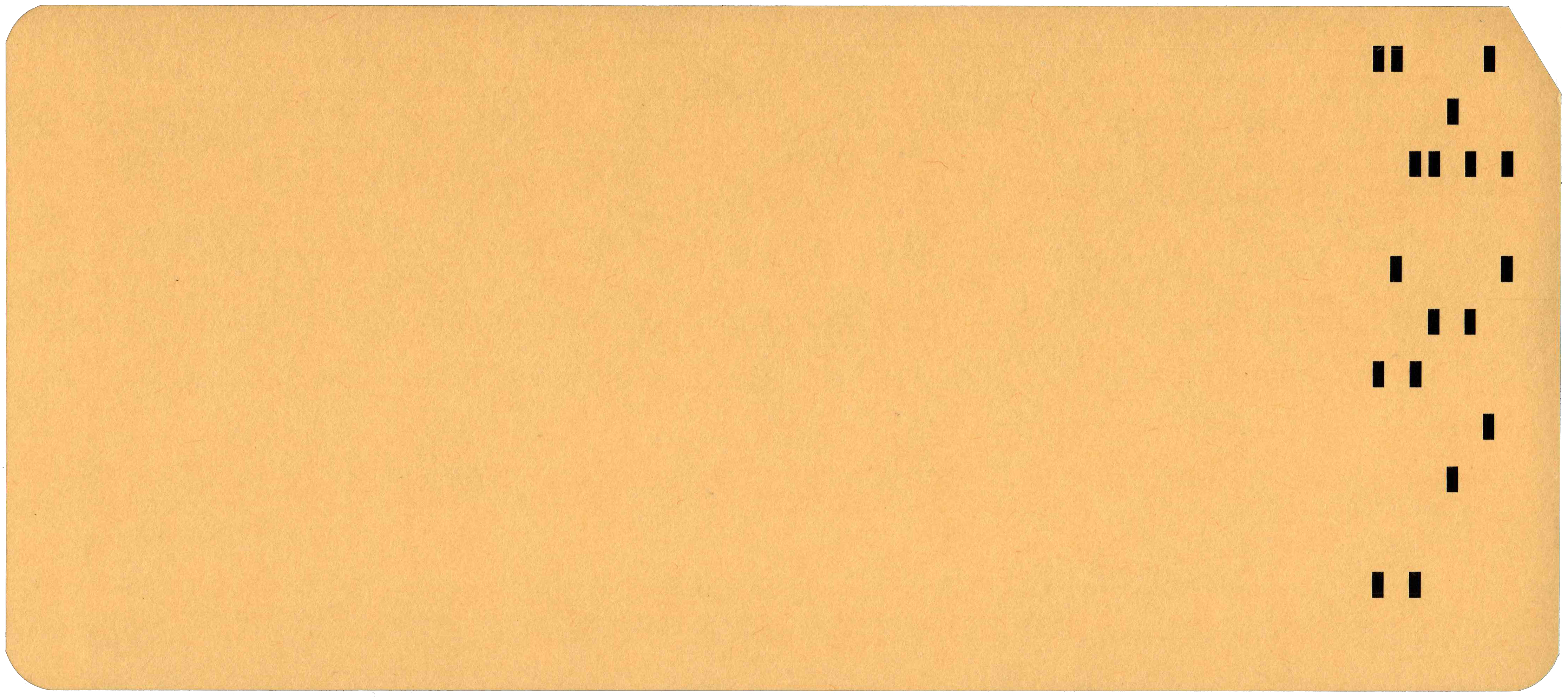 Back of punched card