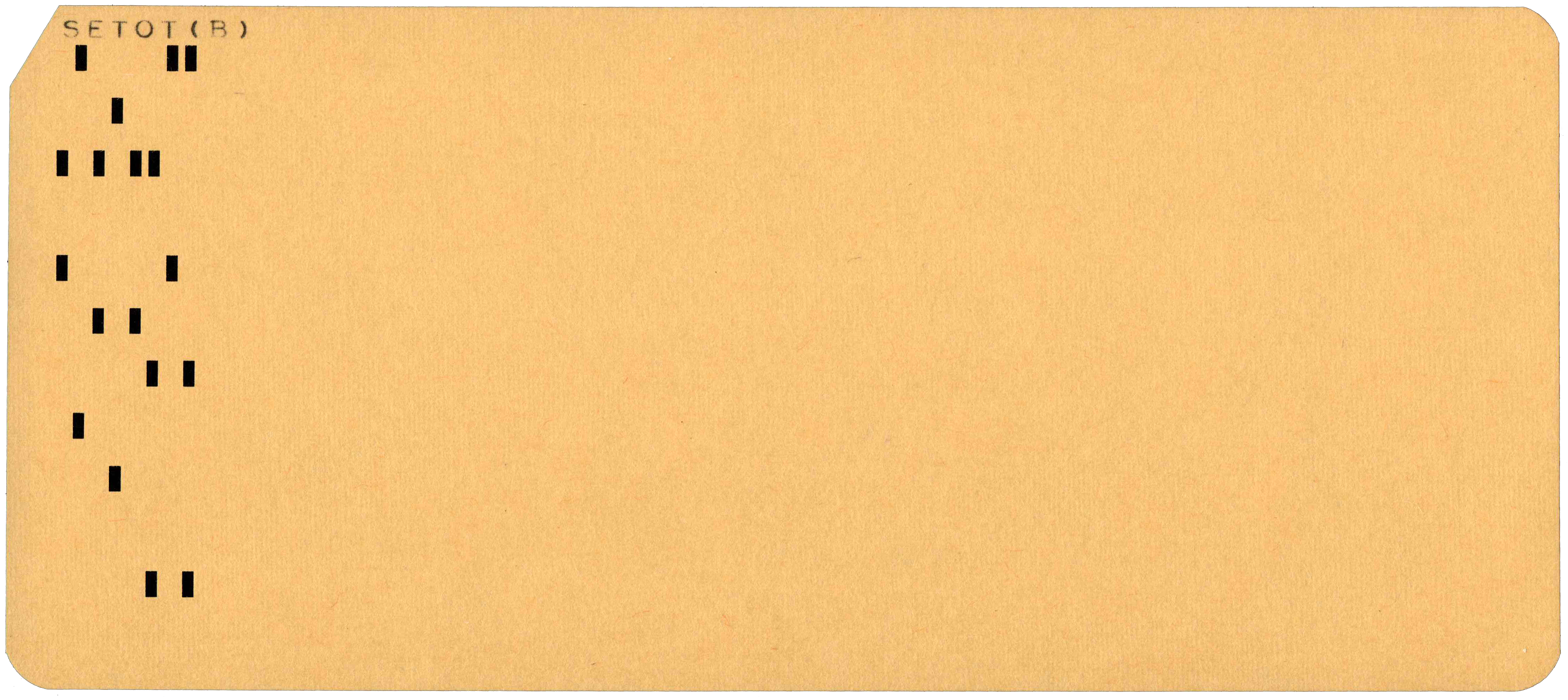 Front of punched card