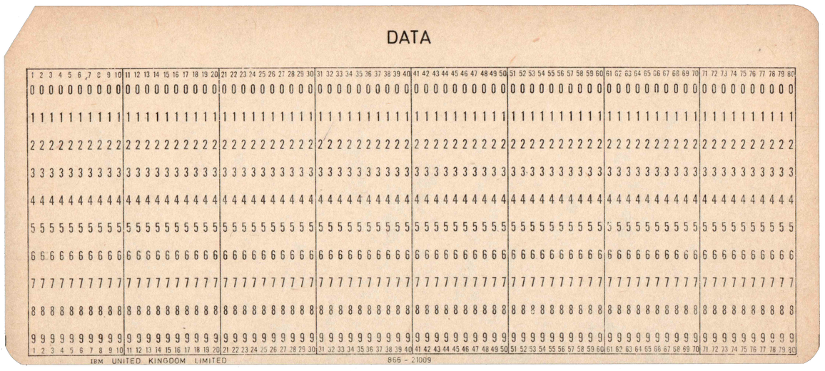IBM - Generic 8 Field - Data Card