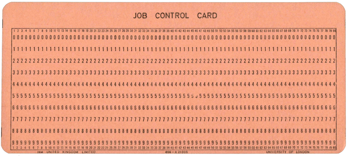 University of London - Job Control Card - Orange
